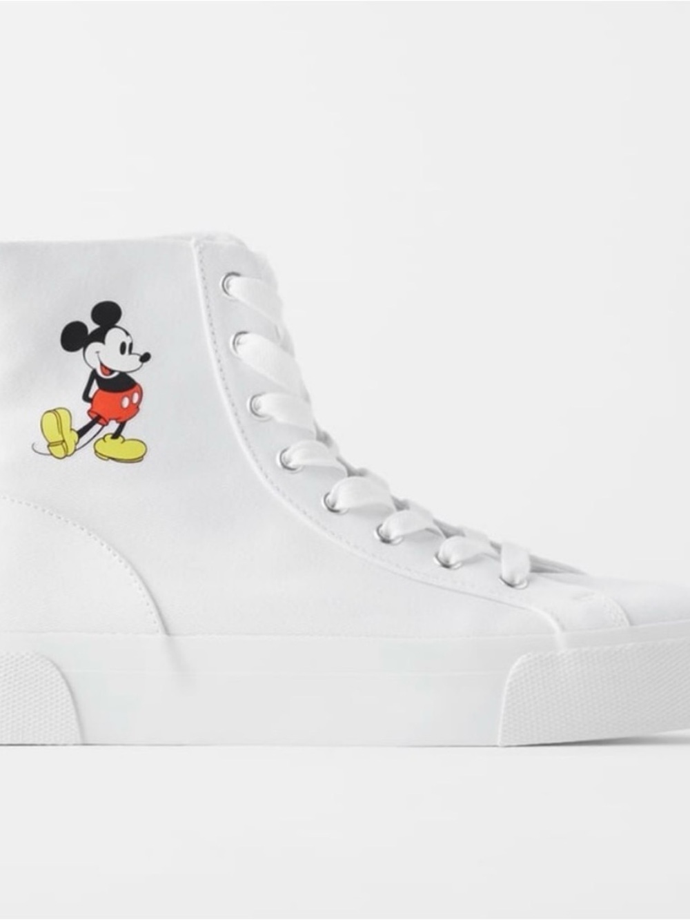 NIB Zara Disney Mickey Mouse White High-Top Sneakers Sold Out